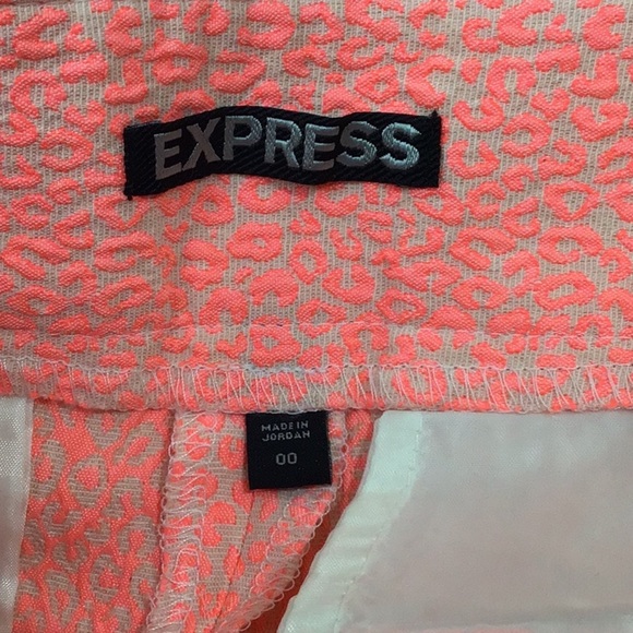 Express Neon Animal Print High Waisted Shorts Size 00 NEW - Picture 3 of 5